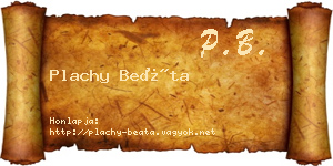 Plachy Beáta névjegykártya